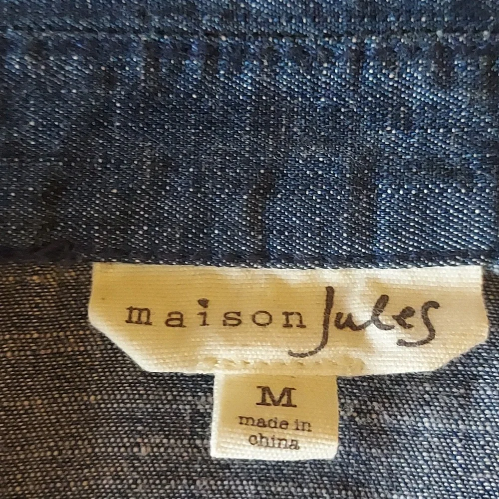 Maison Jules Denim Jean Vest Size M Utility Vest